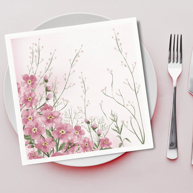 Pink Floral Spring Baby Shower Napkins (Creator Uploaded)