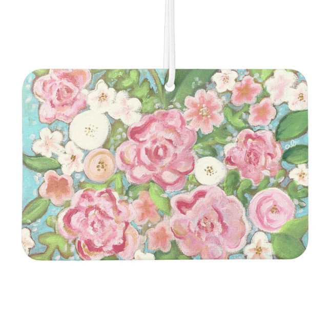 Pink Floral Spring Blooms Air Freshner Air Freshener (Front)