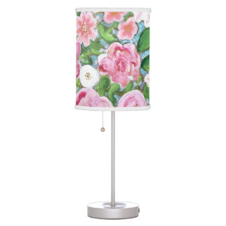 Pink Floral Spring Blooms Table Lamp