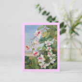 Pink Floral Spring Party Shower Peace Love Destiny Postcard (Standing Front)