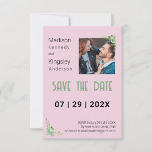 Pink Floral Spring Save the Date Photo