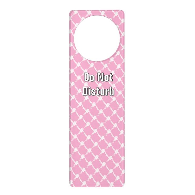 Pink Floral Squared Diagonal Home Collection  Door Hanger (Front)