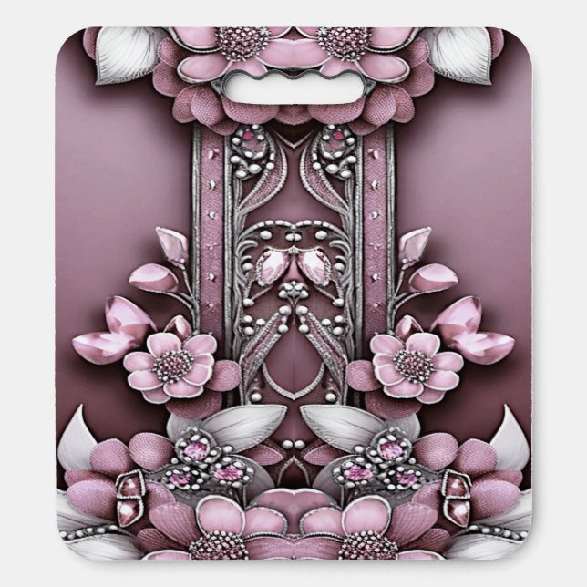 Pink Floral Stadium Seat Cushion (Front Vertical)