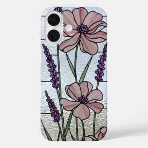 Pink Floral Stained Glass Illusion iPhone 16 Case