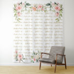 Pink Floral Step Repeat Sweet Sixteen Photo Prop Tapestry at Zazzle