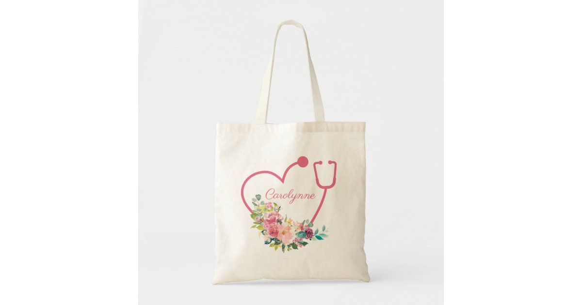 Personalized Floral Tote Bags Gift for Women w/Name Text Date - Customized  Totes Bag for Beach Wedding Travel Work - Custom Flower Shoulder Bag 