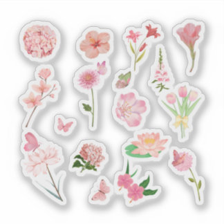 Pink Floral Sticker Pack