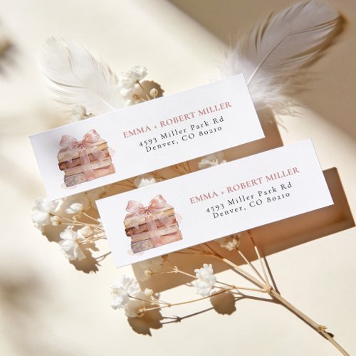 Pink Floral Storybook Baby Shower Return Address Label
