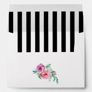 Pink Floral & Stripes Summer Rose Envelope