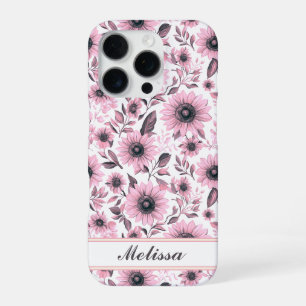 Pink Floral Sunflowers iPhone 16 Pro Case