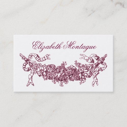 Pink Floral Swag Vintage Business or Calling Card Business Card