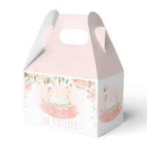 Pink Floral Swan Princess Birthday Favor Box