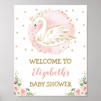 pink swan baby shower