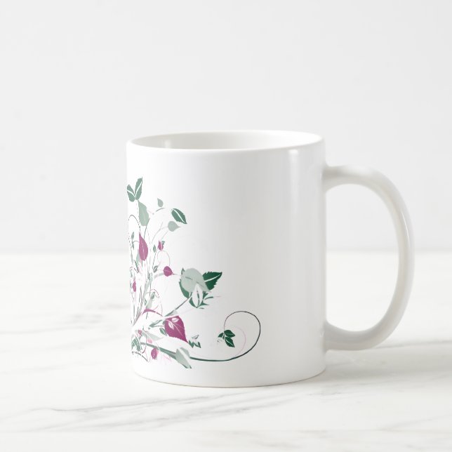 Pink Floral Swirl Mug (Right)