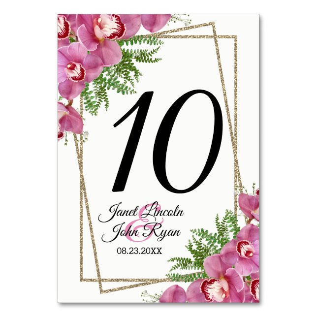 Pink Floral Table Number (Front)