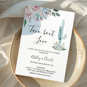 Pink Floral Taco 'bout Love Couples Shower Invitation