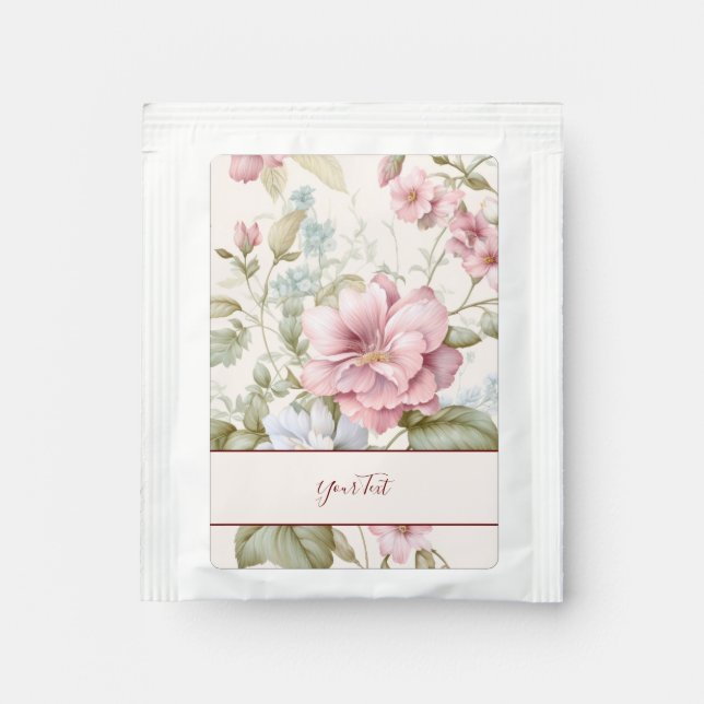 Pink Floral Tea Bag Drink Mix (Front)