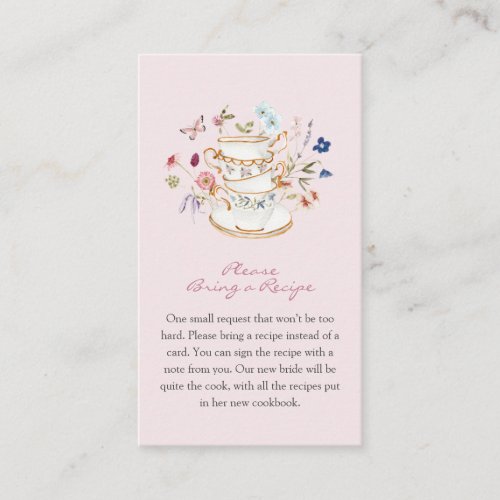 Pink Floral Tea Enclosure Card