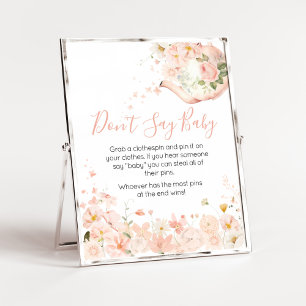 Pink Floral Tea for Two Don't Say Baby Poster