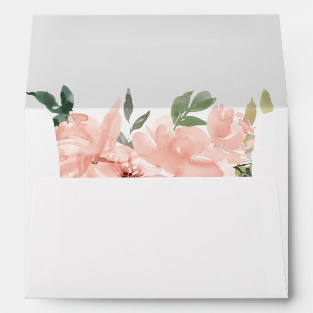 Pink Floral Tea Party Baby Shower Envelope (Back (Bottom))