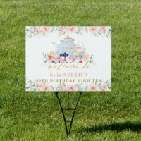 Pink Floral Tea Party Bridal Baby Birthday Welcome
