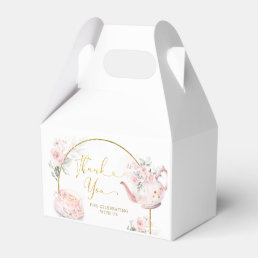 Pink Floral Tea Party Bridal Shower Favor Boxes