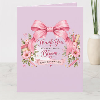 Pink Floral Teacher’s Day Greeting Card