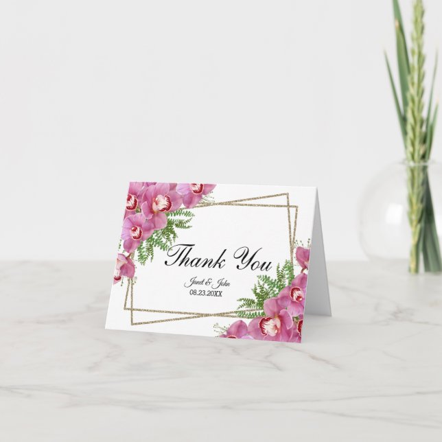 Pink Floral Thank You Card (Front)