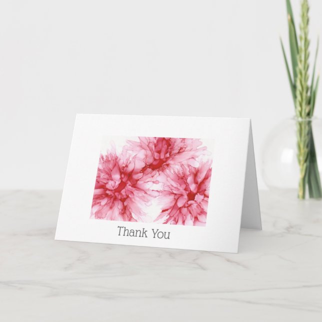 Pink Floral Thank You Card (Front)