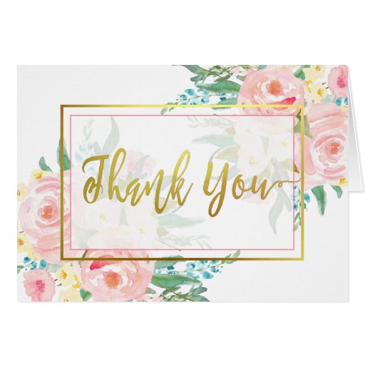 Pink Floral Thank You Cards | Zazzle