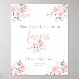 Pink floral thank you for coming poster
