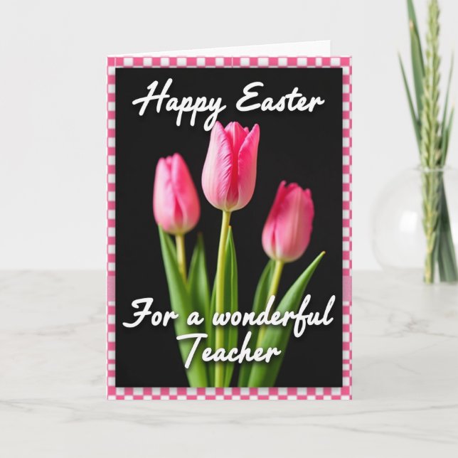 Pink Floral Thanks Card (Front)