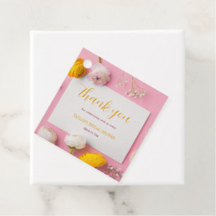 Pink Floral Theme Bridal Shower Favor Tags