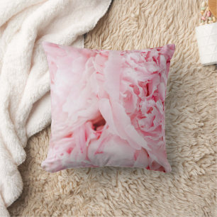 Pink Floral Throw Pillow