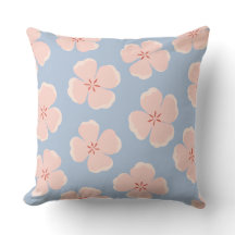 Pink Floral Throw Pillow