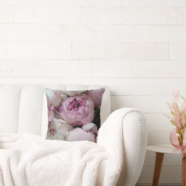 Pink Floral Throw Pillow (Couch)