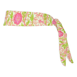 Pink Floral Tie Headband