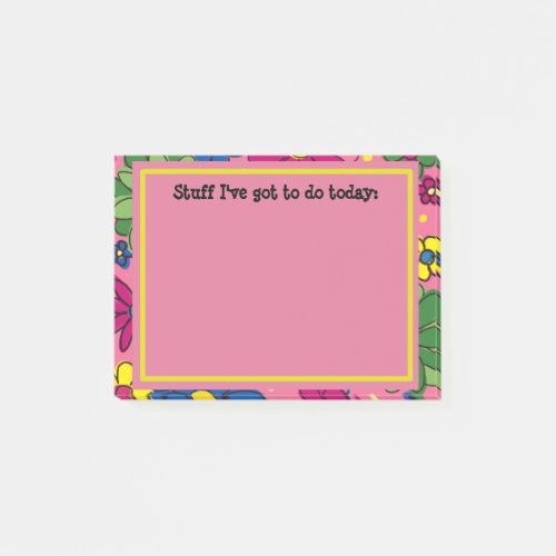 Pink Floral To Do List Personalized Post_it Notes