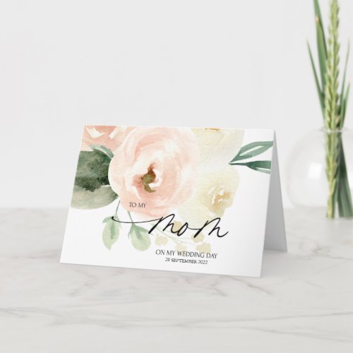 Pink Floral To My Mom Wedding Day Gift from Bride Card