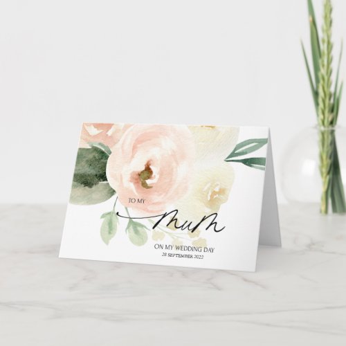 Pink Floral To My Mum Wedding Day Gift from Bride Card
