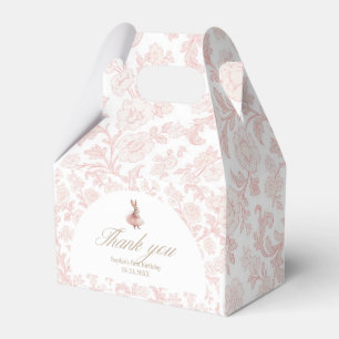 Pink floral Toile Some Bunny Birthday Favor Boxes