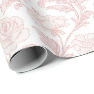 Pink Floral Toile Wrapping Paper