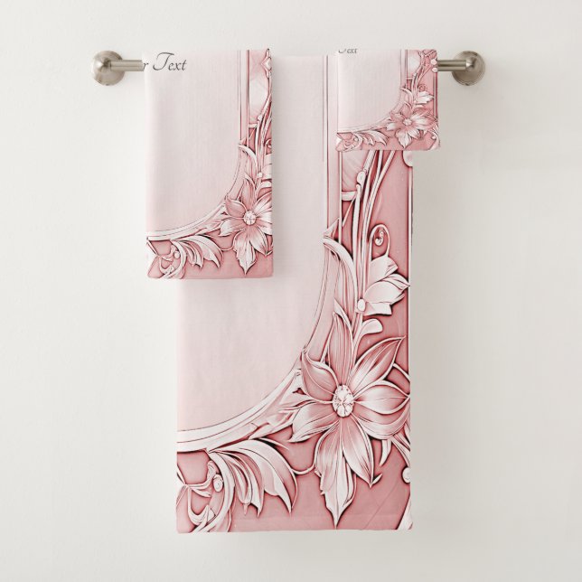 Pink Floral Towel Set (Insitu)