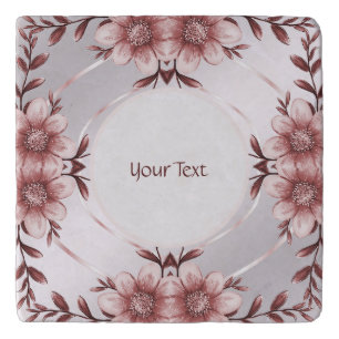 Pink Floral Trivet