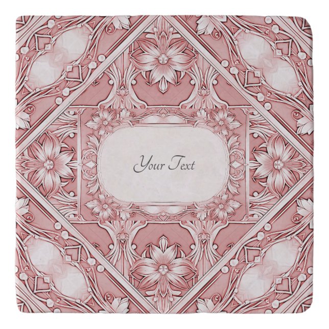 Pink Floral Trivet (Front)