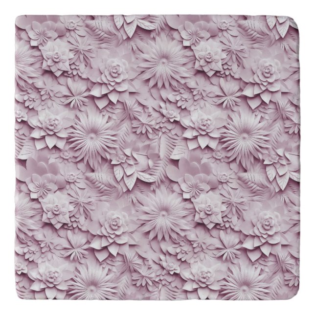 Pink Floral Trivet (Front)