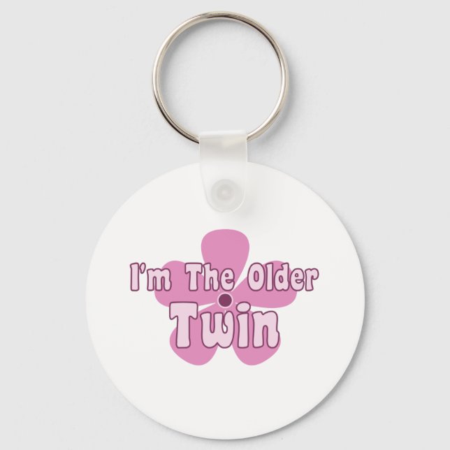 Pink Floral Twin Keychain (Front)