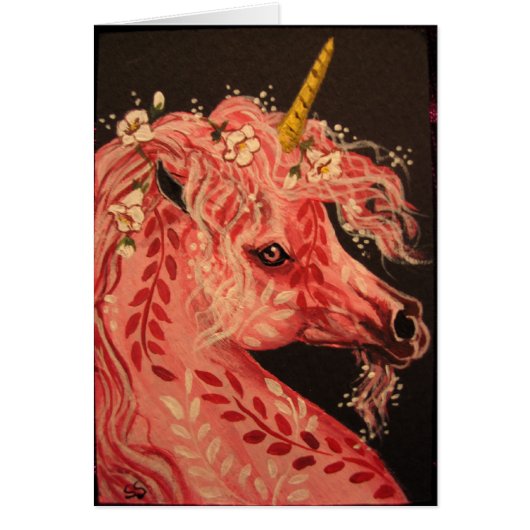 Pink Floral Unicorn Cards (Front)