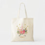 Pink Floral Unicorn Personalized Tote Bag
