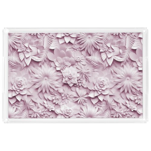 Pink Floral Vanity Tray